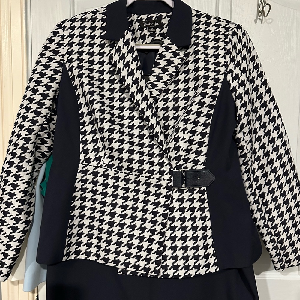 Blue and white Isabella skirt suit